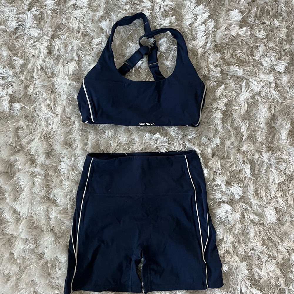 Adanola Navy Sports Bra and Shorts Set